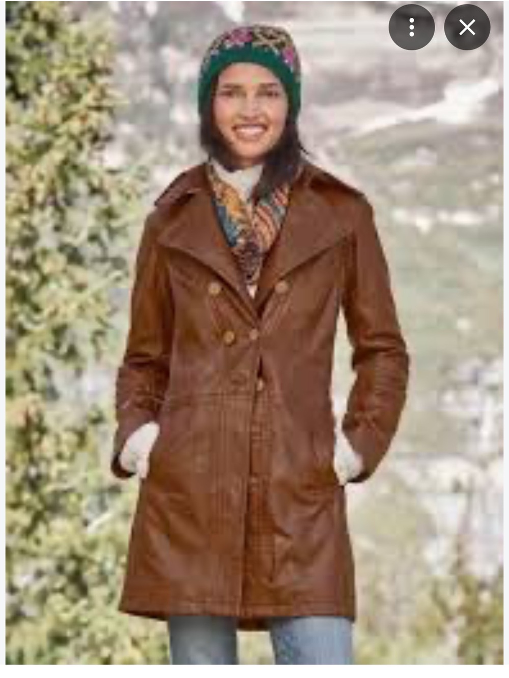 Sundance Brown Double-Breasted Leather Trench Coat